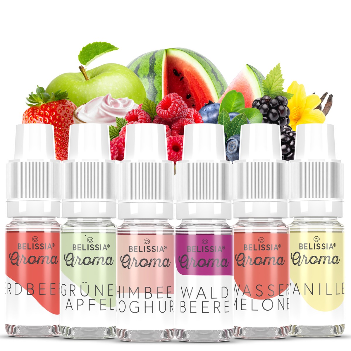 Belissia Lebensmittelaroma - Fruchtige Vielfalt - Hochdosiertes Aroma 10ml