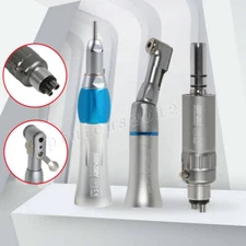 3Pcs/Kit Dental Low Speed Handpiece Contra Angle Straight Air Motor 4 Holes