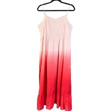 Ces Femme Ombre Cotton Maxi Dress L Pink Romantic Cottagecore Flowy Feminine