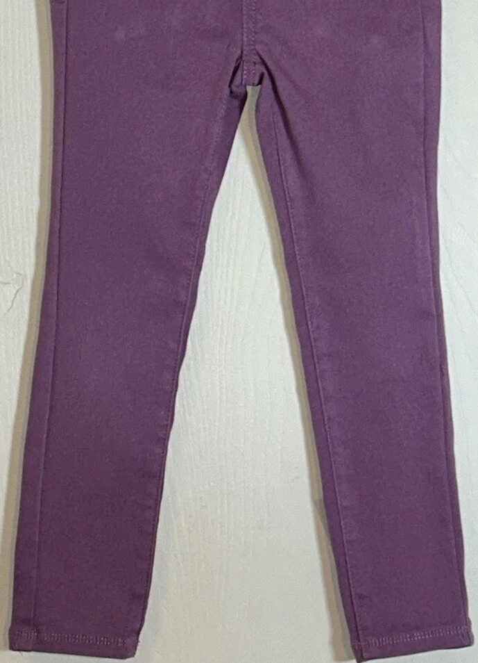 Jumping Beans Little Girl Sz 4 Pants Purple Adjustable Waist Front Snap Pockets - Image 4 of 4