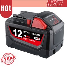 Replace Milwaukee 12.0 AH 48-11-1812 HD High Output 18V 18 Volt M-18 Battery