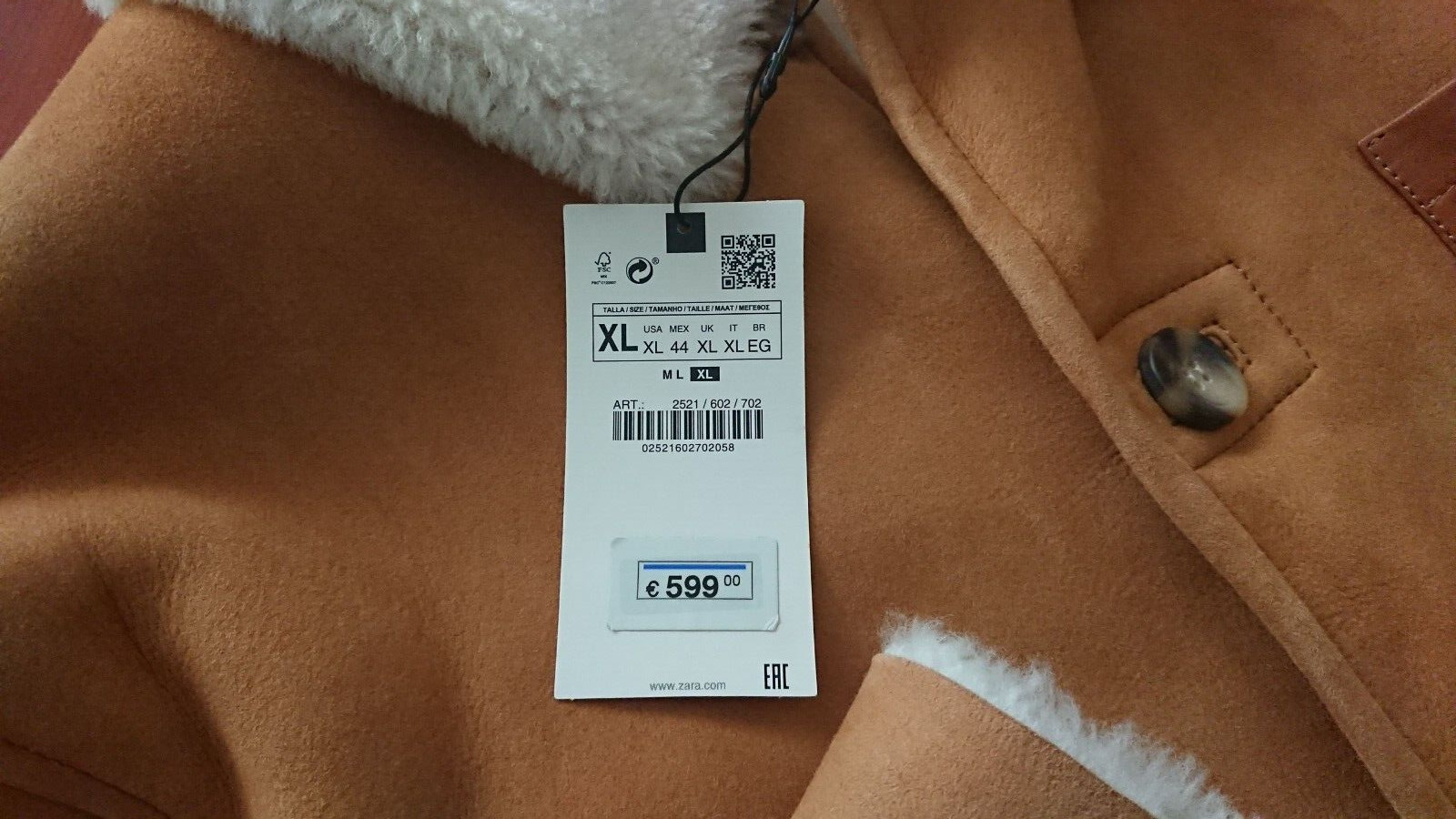 ZARA PREMIUM LIMITED EDITION LEATHER FUR JACKET COAT | 2521/602 | XL | NEW +$599 image 3
