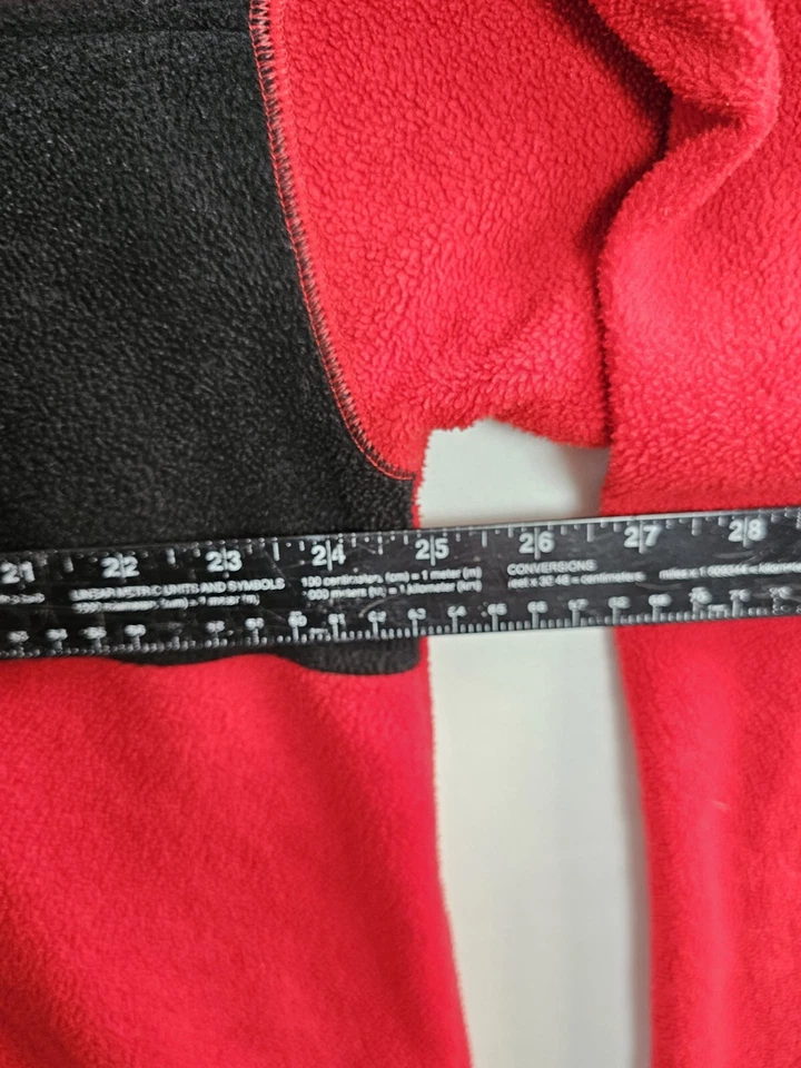 Vintage Perry Ellis AMERICA Fleece Jacket Men's XL 1/4 Zip Black & Red 1990s - Image 3 of 4