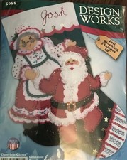 New Design Work Dancing Claus felt stocking craft kit 18" kit 5088