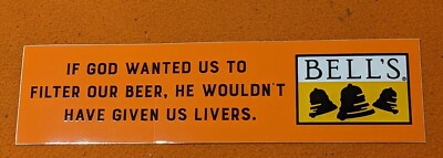 Souvenir Bell's Brewery Bumper Sticker Beer Logo Advertising Orange 