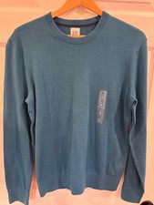 Gap Men Sweater Mainstay Blue Long Sleeve Crew Neck Cotton Men  s sz S NEW