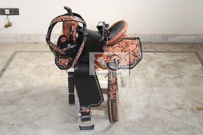 Western Leder Barrel Pferd Sattel Tack Set 10 Zoll bis 19 Zoll kostenloser Ve...