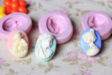 stampi gomma siliconica set forme cammeo - lotto 3pz fimo cernit formine