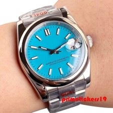 Tandorio 39mm Men's Mechanical Steel Watch NH35 Automatic Blue Dial Sapphire