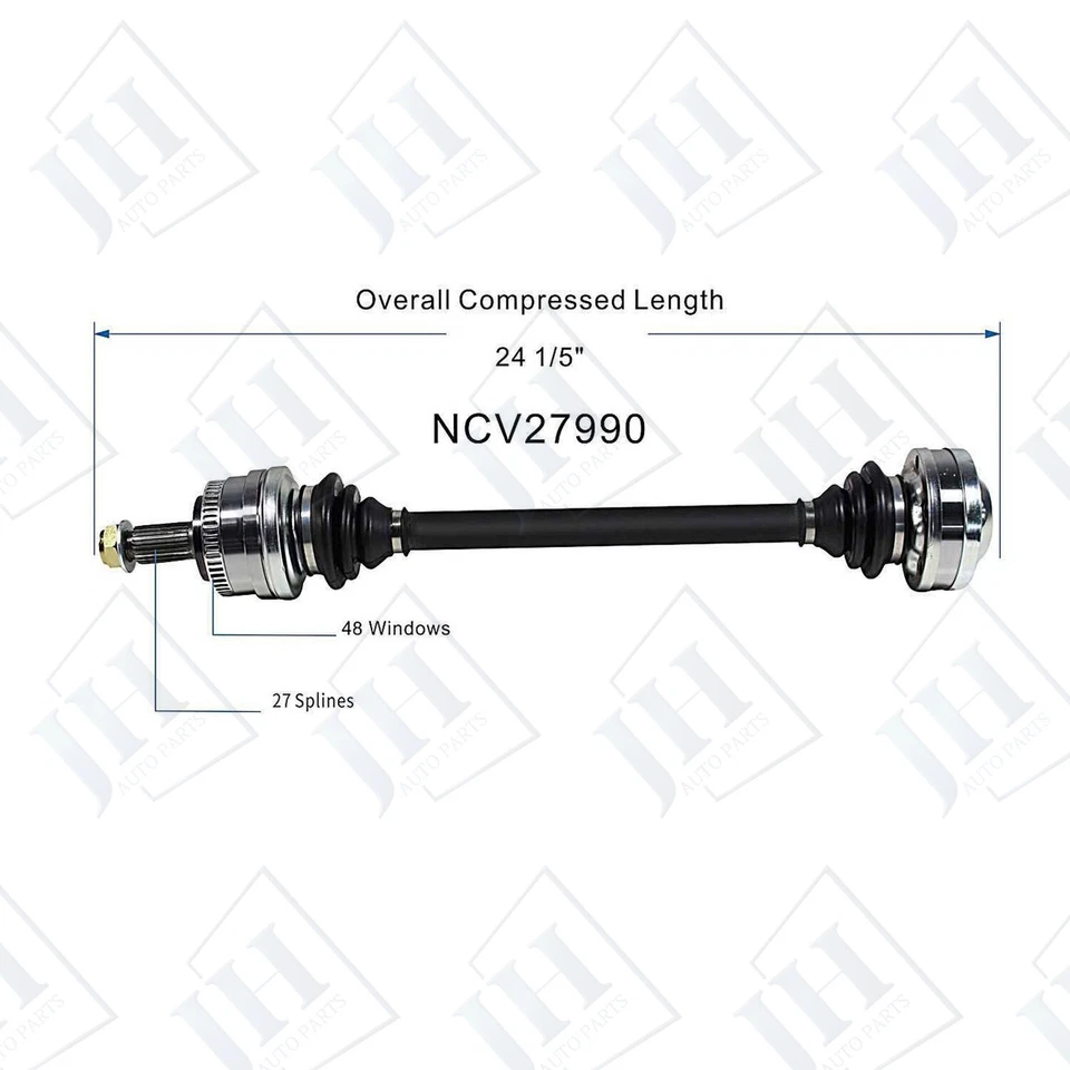 OE Rear Pair CV Axle Shaft Set For 1992-99 BMW 325i 325is 328i 328is L6 RWD - Image 2 of 4