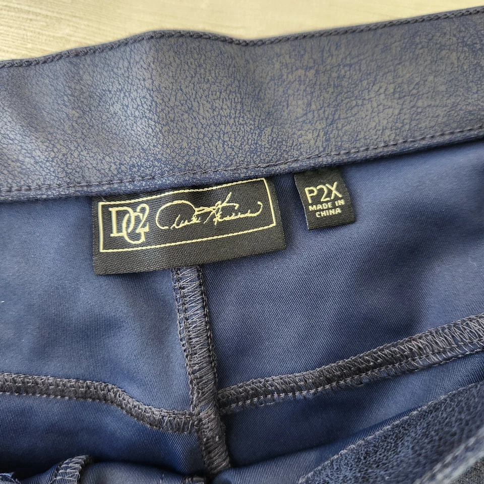 DG2 by Diane Gilman Slim & Sleek Coated Knit Leggings Navy 2XP - Image 3 of 4