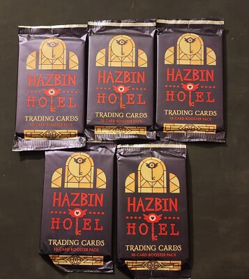 Hazbin Hotel Trading Card 5 Booster Pack Lot - 1st Edition - Sealed
