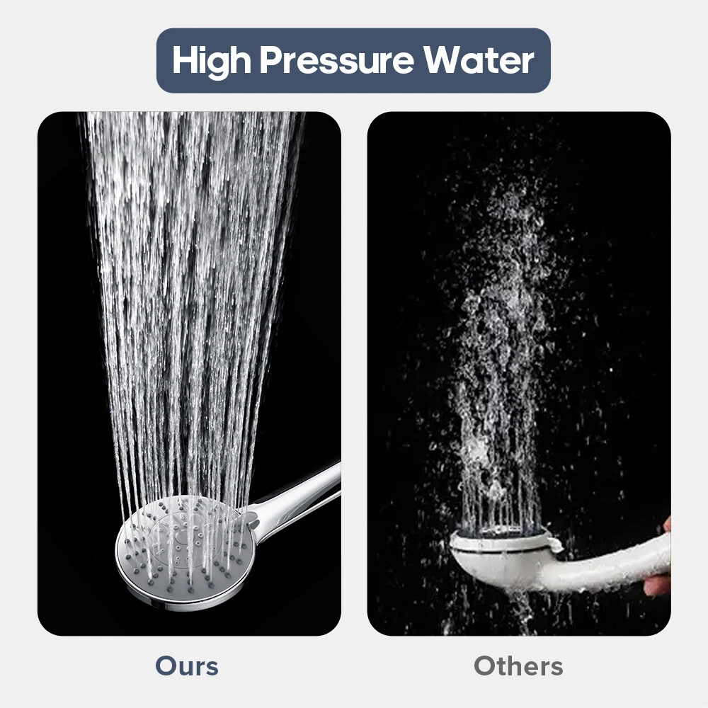 Decaura 5-Mode Hand Held Shower Head with 1.5m Shower Hose Chrome High Pressure