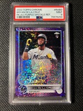 2022 Topps Chrome Bryan De La Cruz Purple Rookie Auto PSA 9 Miami Marlins 