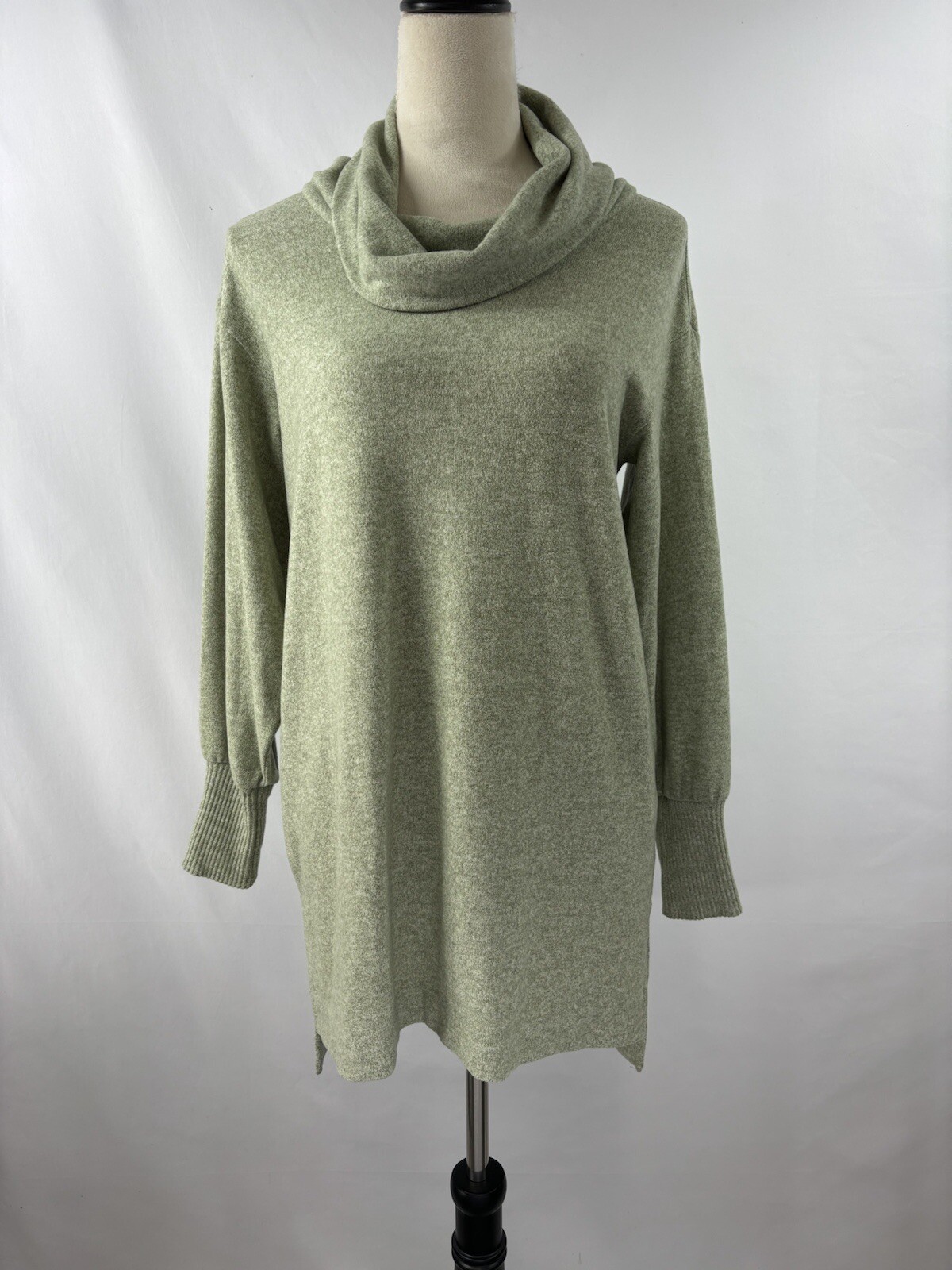 Maeve Green Heather Cowl Neck Tunic Pullover Long Sleeve Cozy Top XS
