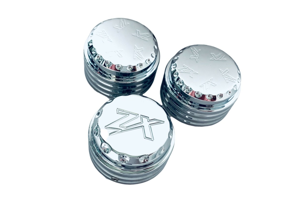 キャリン ZX-14 CHROME DIAMOND CUT FORK AND YOKE CAPS 2006-2011