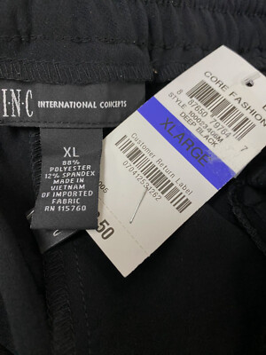 INC International Concepts Women Black Regular-Fit Drawstring