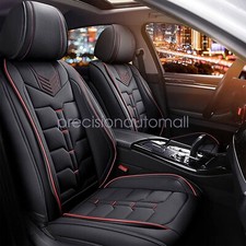 Car 5-seat Covers Cushion Red Stitch For Toyota Tacoma Crew Cab 4-door 2007-2023 Car 5-seat Covers Cushion Red Stitch For Toyota Tacoma Crew Cab 4-door 2007-2023