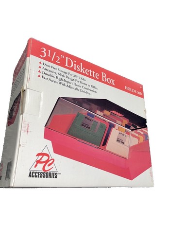 Vintage ACCO 5.25 Inch Floppy Disk Locking Storage Box With Key