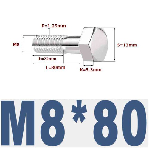 304 Stainless Steel External Hexagonal Half-Thread Screw Extension M6-M27 - Picture 37 of 195