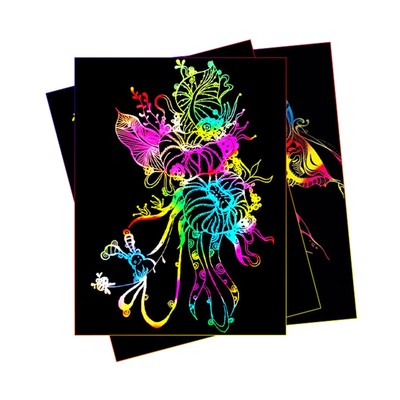 50 Sheets A4 Rainbow Scratch Paper Art Set for Laser Engraving Arts & Crafts