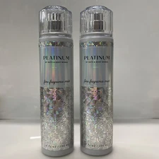 2 X Bath & Body Works Platinum Fine Fragrance Body Mist Spray 8 oz each