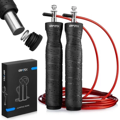 Gymtek® Springseil mit Gewichte Skipping Rope Hüpfseil Sprungseil Fitness 295 cm