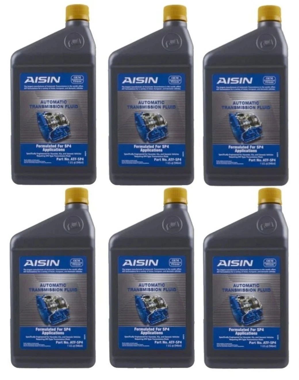 6Quart AISIN ATF-SP4 Automatic Transmission Oil Fluid For HYUNDAI KIA MITSUBISHI - Product Image 2 of 2