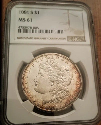 1881-S Morgan Silver Dollar NGC MS61 Partial Toning Better Date