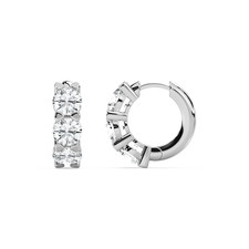 5 Carat Round Lab Grown Diamond Hoops Earrings 14K White Gold