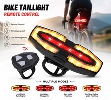 Bike Taillight Remote Turn Signal Light USB Bicycle Rear Light Warning Lantern