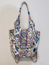 Vera Bradley Marina Paisley Tote Bag Purse Crossover to Backpack Retired HTF