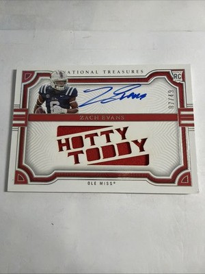 2023 Panini National Treasures Zach Evans  Hotty Toddy  Rookie Patch Auto 07 /49