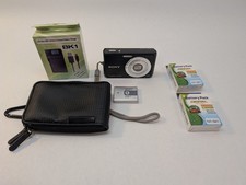 Sony Cybershot DSC-W180 10.1MP Digital Camera Black 3 BATTERIES CHARGER CASE KIT