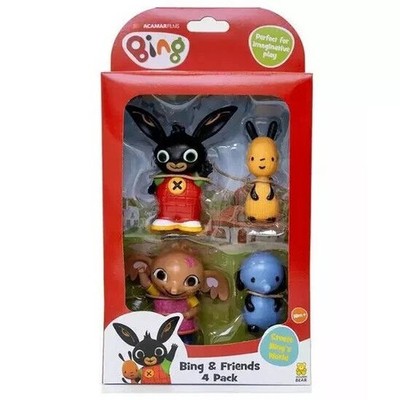 Bing Bunny 4 Stück Spielzeug Actionfiguren Bing Sula Flop und Amma