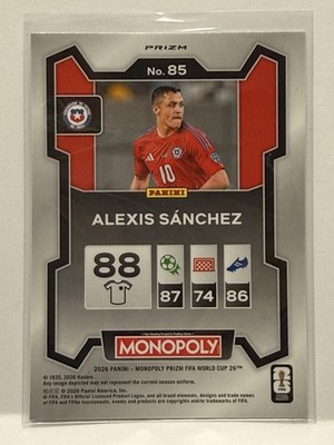 2026 Prizm Monopoly FIFA World Cup #59 Sparkle Pink Alexis Sanchez