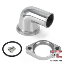90  Swivel Water Neck Thermostat Housing - Polished Aluminum - Silver