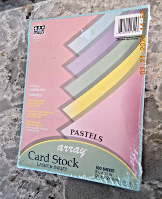 Riverside Array 100 Pack Card Stock 5 Assorted PASTELS Colors 8.5 X 11