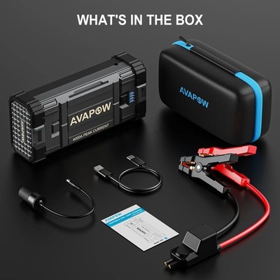 AVAPOW Car Jump Starter, 4000A Peak 27800mAh Battery Jump Starter for Gas Disel.