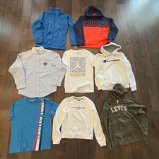 Lot of 8 Boys L Clothes Lot Tommy Hilfiger Jordan Champion Levis Adidas IZOD