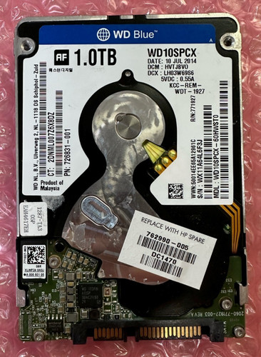 HP /Western Digital Slim (726831-001) 1TB SATA 2,5'' HDD (WD10SPCX)