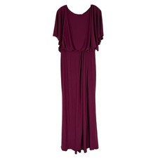 Anthropologie BHLDN Lena Gown Womens Size 12 Burgundy Dolman Sleeve Maxi Dress