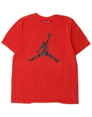 Jordan Herren Grafik T-Shirt Oberteil Medium Rot Baumwolle DG28
