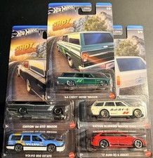 Hot Wheels Hot Wagons 5-Car Lot 1:64 Diecast Unopened Nova GTO 510 Volvo Audi