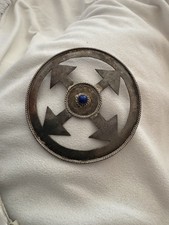Vintage Native American Round Sterling Brooch with Lapis Stone