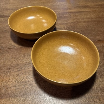 Set Of 2 Lindt Stymeist Craftworks HONEY Mustard Yellow Bowls Bowl Cereal Salad