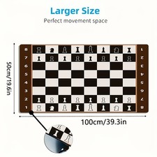 1 Large E-Sports Gaming Mouse Pad with Chessboard Initial Layout Design, Non-S