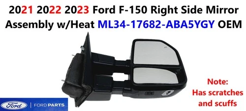 2021 2022 2023 Ford F150 Right Side Mirror Assembly w/Heat ML34-17682-ABA5YGY