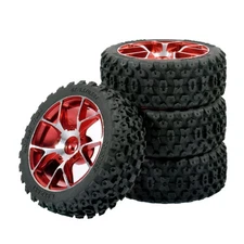 Alloy 12mm Hex Rubber Rally Tire and Wheel Rims For RC 1:10 HSP HPI Off Road Car
