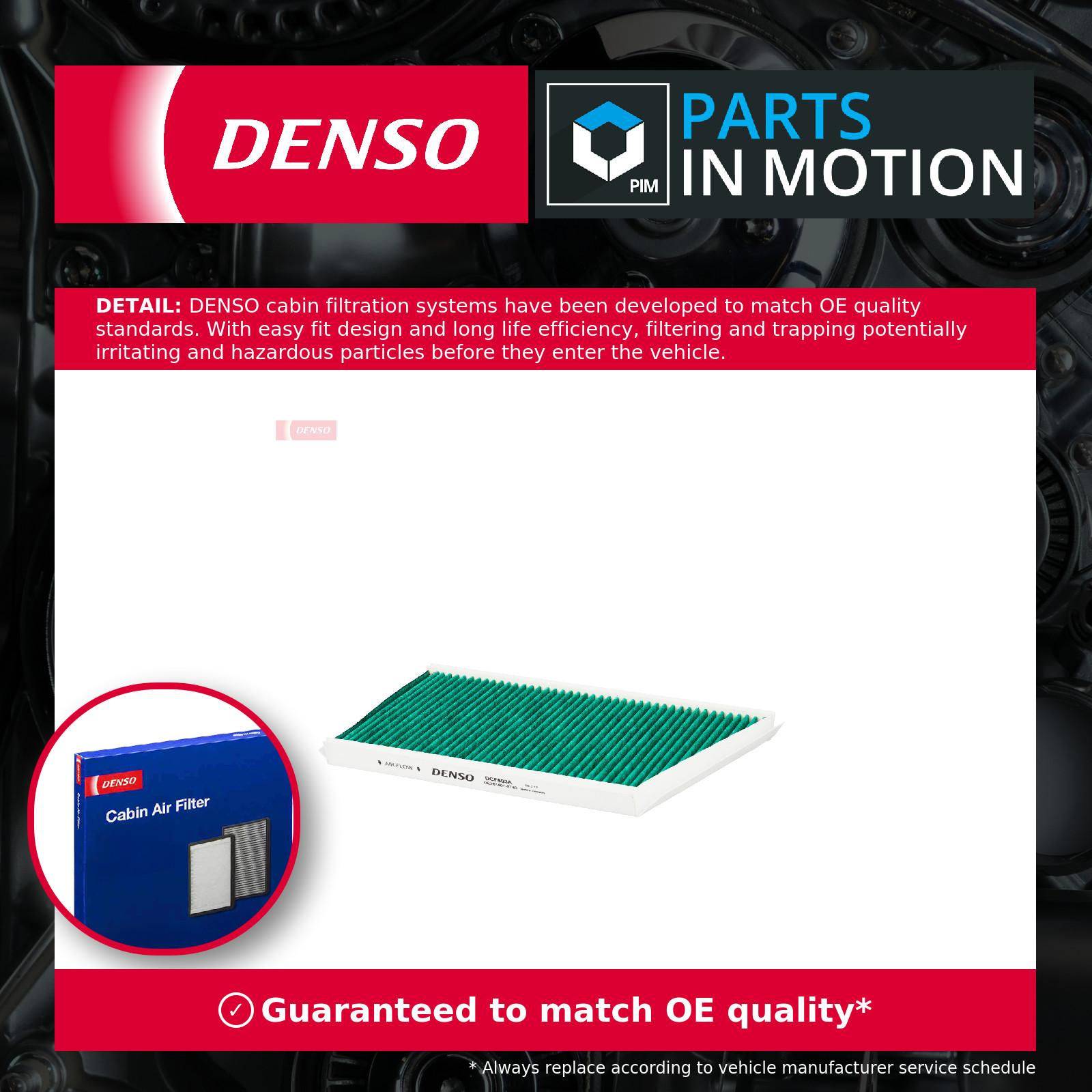 Pollen / Cabin Filter DCF803A DENSO 2038300118 A2038300118 A2038300918 Quality